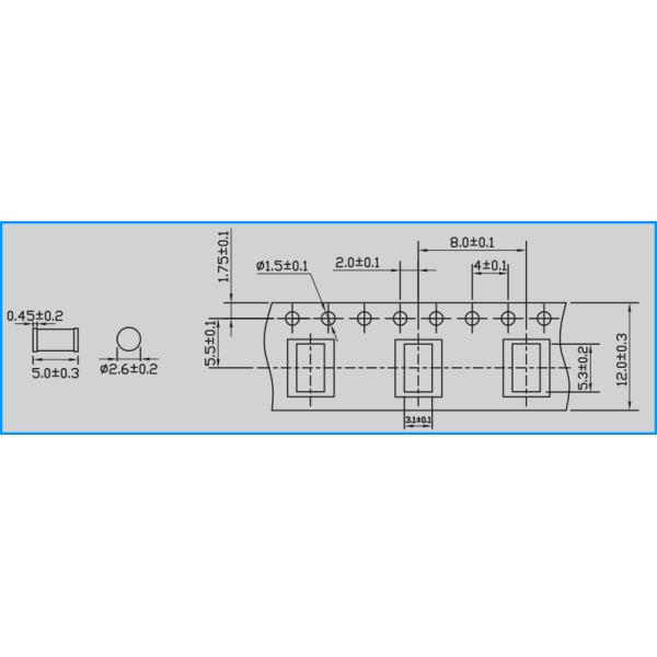 Leadless стеклянная нагнетательная труба нагнетательной трубы 500V 30% газа GDT 2.6x5.0mm стеклянная