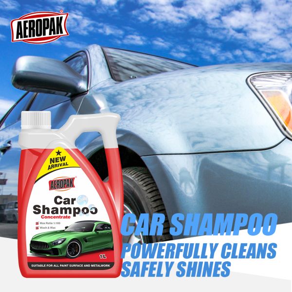 Aeropak 1000ml Professional High Foaming & Ceramic Coating Safe Lemon Fragrance Car Shampoo with Wax Plastic Bottle