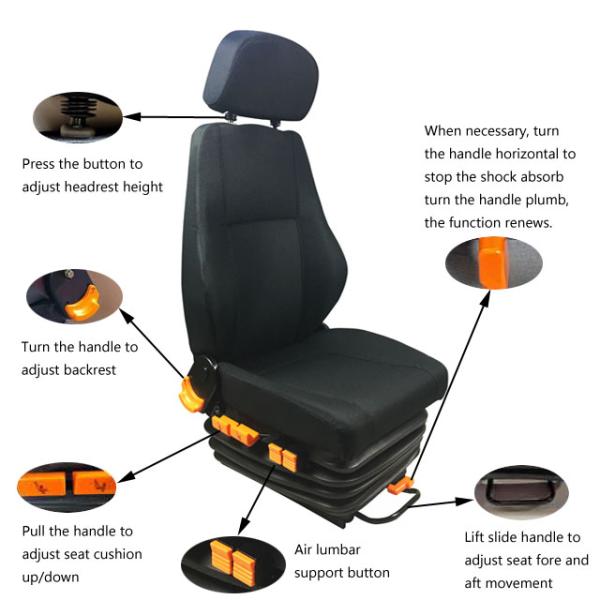 Сиденье грузовика с воздушной подвеской для строительных кранов с поясничной опорой