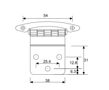 Surface Mount Cabinet Door Hinges South America Old Style 70x54x38x31mm