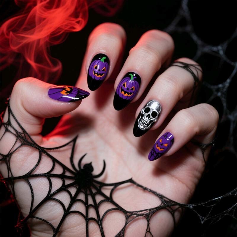 Wholesale Halloween Holiday False Nails Cute Ghost Pumpkin For Holiday