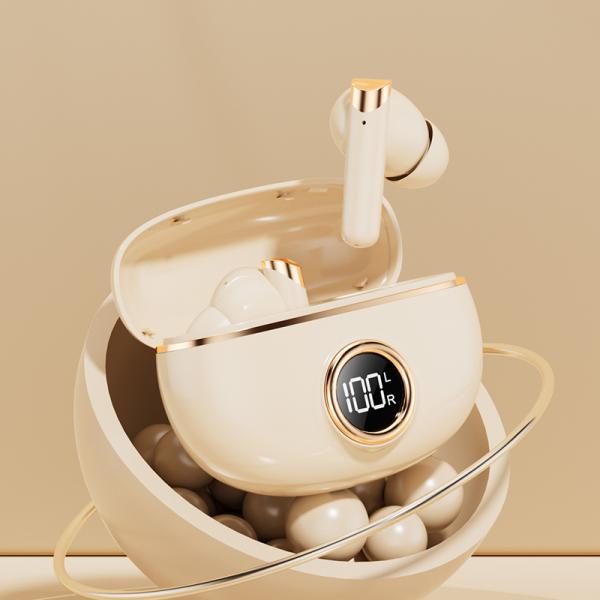 Auriculares TWS ETEK Plated Bluetooth 5.4 con F10, celda de auricular de 25mAh + estuche de 230mAh (placa protectora), tiempo de llamada de 2-3 horas.
