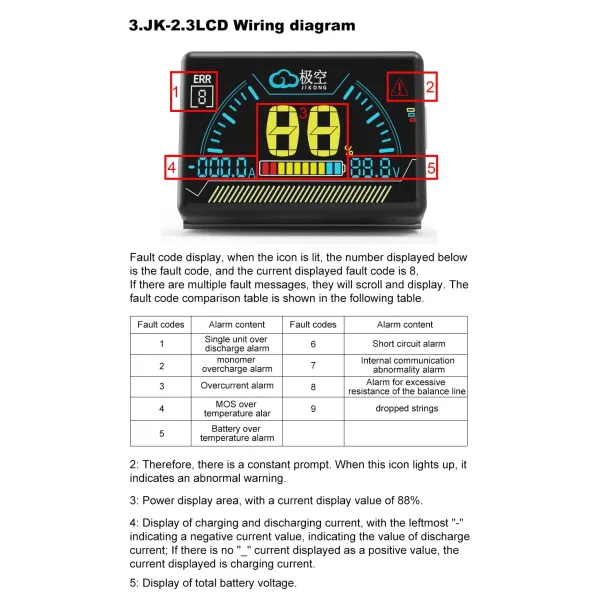 Jikong BMS 2.3 Inch Screen Display for Jikong All BMS
