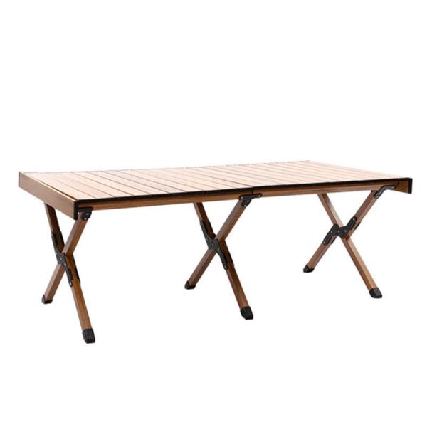 Imitation Wood Aluminum Alloy Outdoor Garden Table Customized Logo