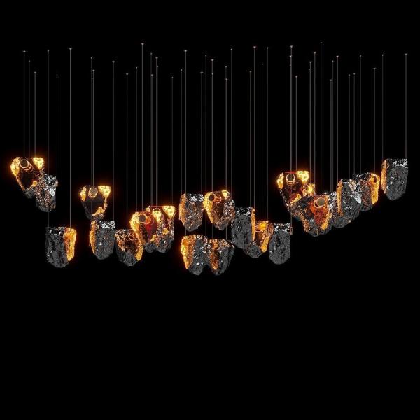 Crystal Volcanic Rocks Large Chandelier Commercial Space Hall Residential Villa
