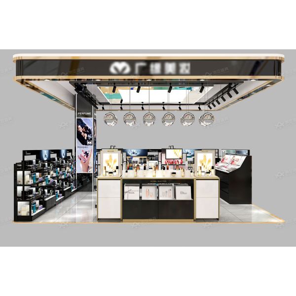 BKC021 Space-Saving 21 Sqm Customizable Beauty Kiosk for Cosmetic Store Display