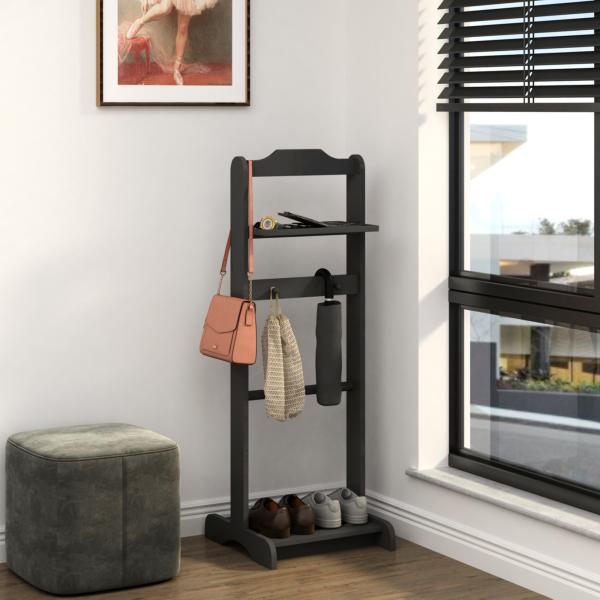 Home Wooden Coat And Shoe Stand For Entrance Hallway OEM / ODM