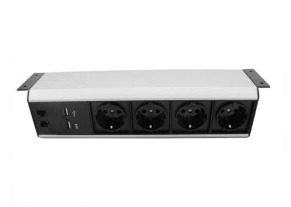 Aluminum Alloy Eu Under Desk Power Sockets Outlet For Meeting Room Furniture