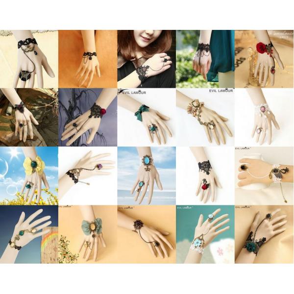 Black Swan complex Gulei Si female bracelet with ring Gothic bridal jewelry suit