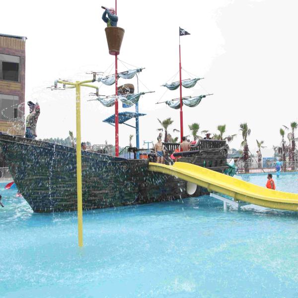 Grande navio de pirata da fibra de vidro do recurso de feriado para os parques da água do tema, 19*13.6*9m