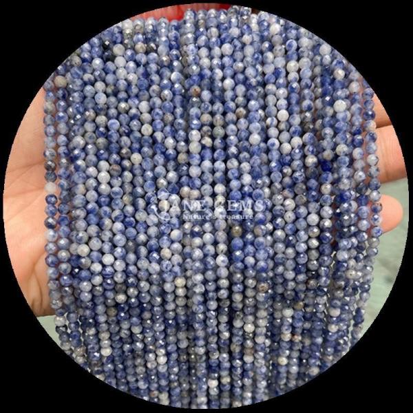 Round Shape Multi-color Gemstone Beads Natural Crystal Healing Rose Quartz, Lapis Lazuli Faceted Loose Bead Strands for DIY Jewelry