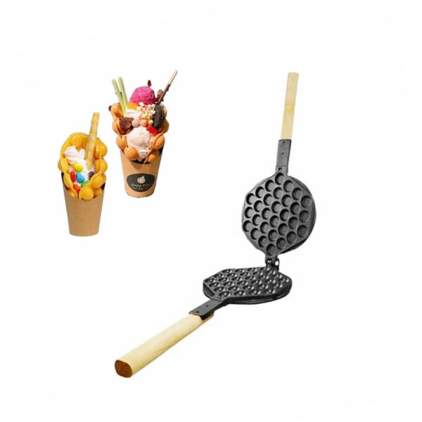 Máquina de fabricação de waffles de ovos duplos de revestimento antiaderente giratório mini comercial