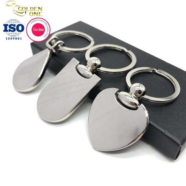 Wholesale Custom Heart Shape Blank Logo Square polished Laser Sublimation Stainless Steel Mirror Metal Keychain