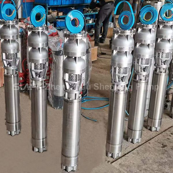 Robust salt water submersible pump for coastal aquaculture offering stable flow rates and head performance