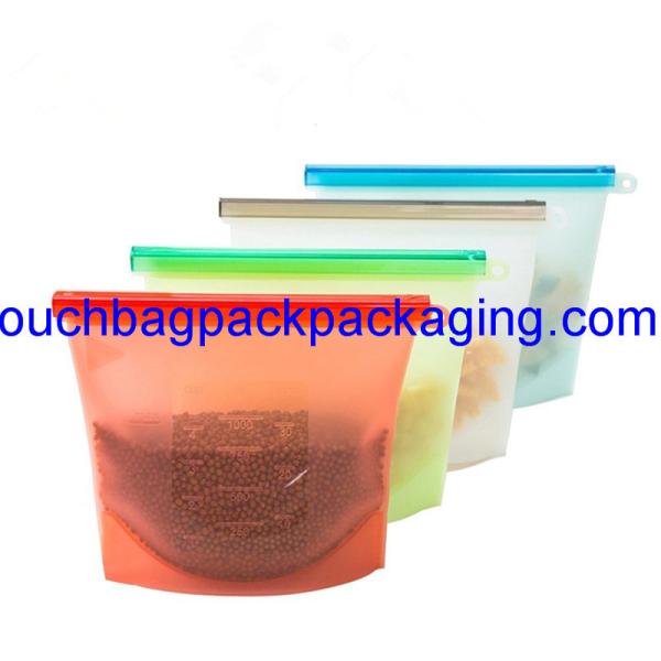 Silicone Food Bag, silicon packaging bag reusable for vegetable pack of 4