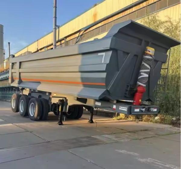 1310mm Wheel Base 3 Axle Heavy Duty Hydraulic Cylinder Rear Dump Trailer 40-80 Ton