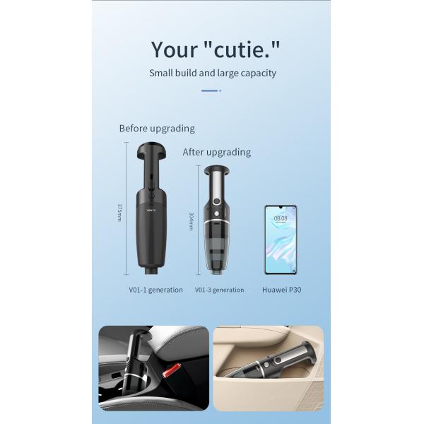 Metal Filter 12V Wired Cordless Portable Vacuum Cleaner for Car Wash 350mm X 74mm X 76mm