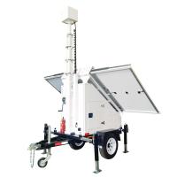 AU US Normas Portavel Móvel Solar Trailer Manual Material de aço de elevação