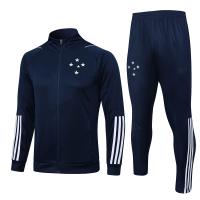 Treinamento azul Kit Set do futebol do jacquard do fato de esporte do treinamento do futebol