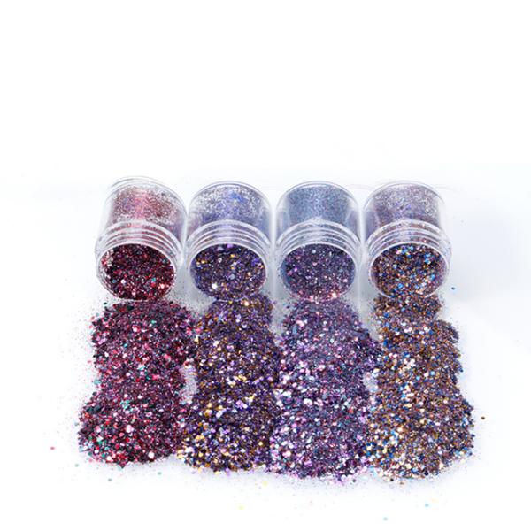 Mixes Popular Fashional Shining Romantic Color Compact Glitter Eye Shadow/Compact Powder for Excellent Nail Art Effect
