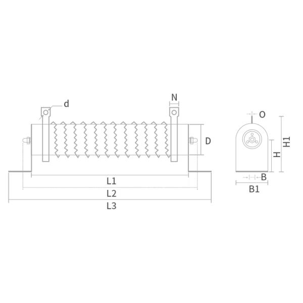 RXG20 50W-2.5KW Неиндуктивный высокомощный проволочный резистор, используемый в качестве тормозного резистора