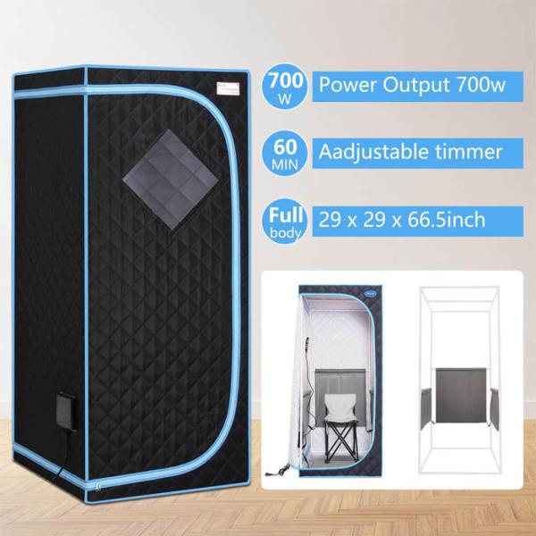 Черный один шатер сауны человека, портативная комната сауны пара с ультракрасными панелями