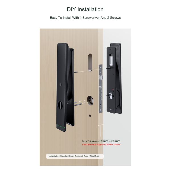 Liliwise Automatic Electric Smart Door Locks Waterproof Outdoor Fingerprint Keyless Ttlock Tuya Smart Lock  With Wifi