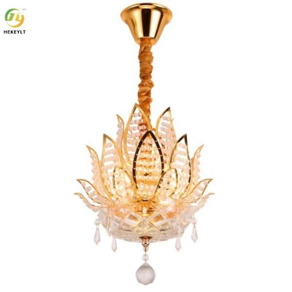 Luz moderna do ouro K9 Crystal Chandeliers Crystal Hanging Ceiling do diodo emissor de luz
