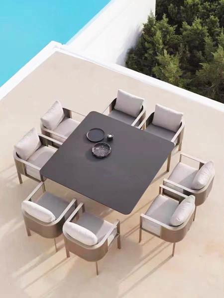 Exquisite appearance Customized Outdoor Garden Stainless Steel Table Chair Set For Dining