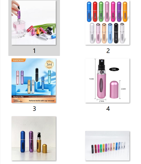 5ml Travel Pocket Parfum Bottle Mini Bottom Refillable 10ml Portable Aluminum Perfume Bottle