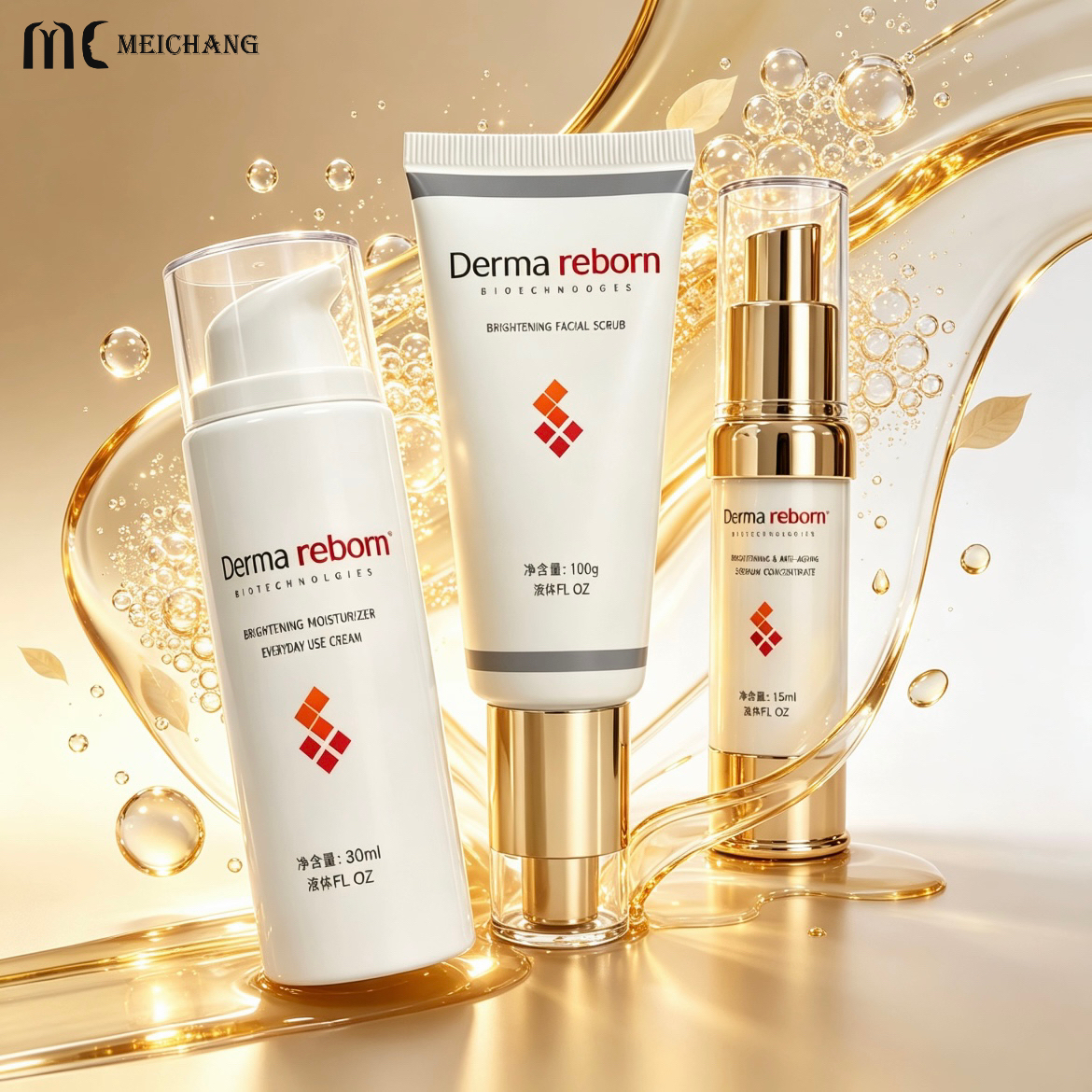 15ml 30ml 50ml 100ml Custom Skincare Packaging Set | Factory Direct Plastic Cosmetic Bottles & Containers(MC-334)
