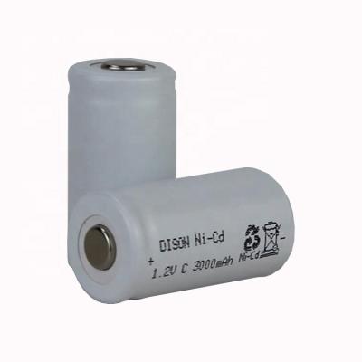 76g NICd C 1.2V 3ah Piles rechargeables pour l'éclairage d'urgence