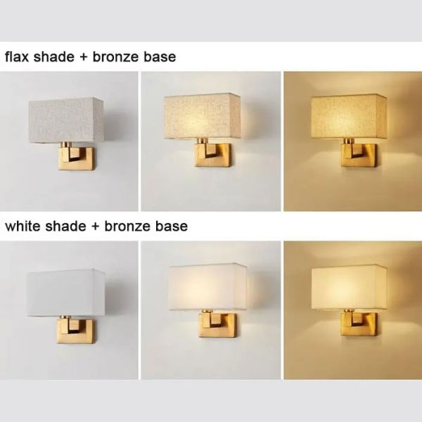 USB Wall Lights with Switch Rectangle White Yellow Fabric mirror front light(WH-MR-95)