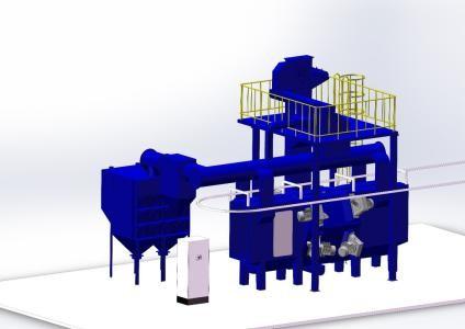 Q38/Q48 Double Route Hanger Type Shot Blasting Machine Auto Cleaning Type