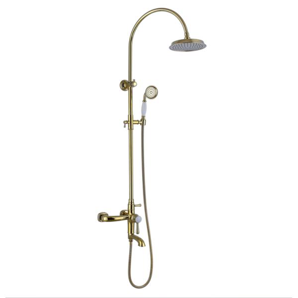 Modern Design Rose Gold Thermostatic Exposed Shower Set With Handheld Shower Anodized