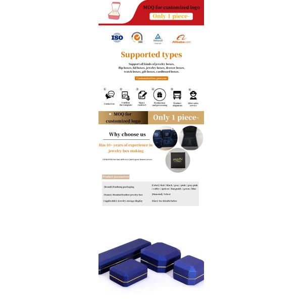 Customizable Exquisite Matte Jewelry Packaging Box Soft Velvet Interior with LED Light