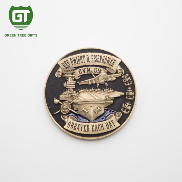 Gold Plating Hard Enemal Challenge Coin with 3D effects and logo stamps