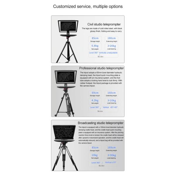 24-дюймовый телепромптер с 300-нитовым монитором яркости и пультом дистанционного управления