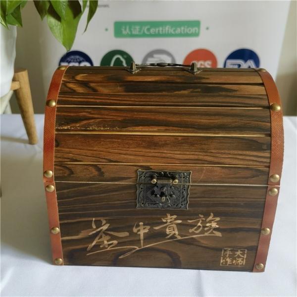 Factory Supply Wooden Decorative Boxes with Hinged Lid Black Wooden Box Wood Tea Box