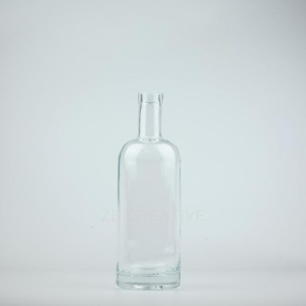 Crystal White Bar Top Liquor Glass Bottles For Gin 750ml 680g CY-837