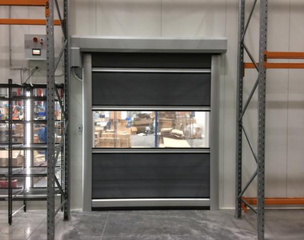 Faible entretien Haute vitesse PVC enrouler vers le haut Rapide Fermeture Porte 304 Matériau en acier inoxydable pour l'isolation thermique