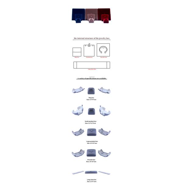 10*10*3cm Hanhong Logotipo personalizado Joyería de lujo Embalaje Caja Collar de terciopelo Anillo Brazalete Aretes