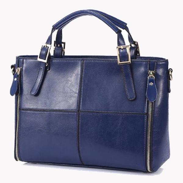 Cera de costura transversal Tote Shoulder Bag de couro do óleo das mulheres