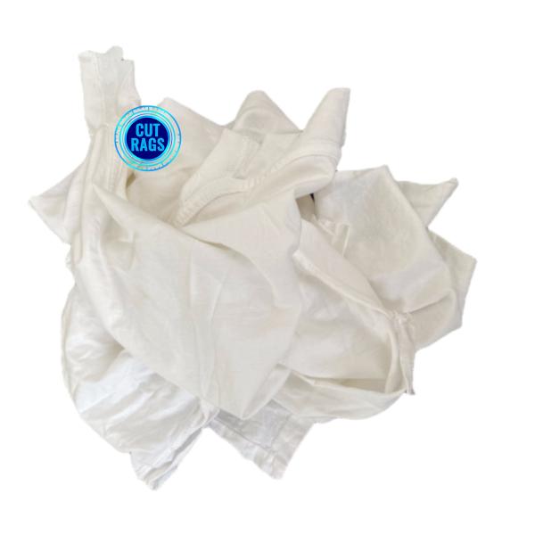 Water & oil absorbency 100% cotton white knitting T shirt rags for marine oil cleaning Industries 4lb Recycled White Clo