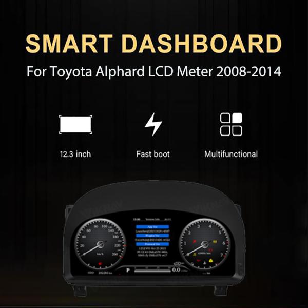 VIKNAV ODM Digital Instrument Cluster Dashboard Aftermarket Gauge Cluster Toyota Alphard 2008-2014