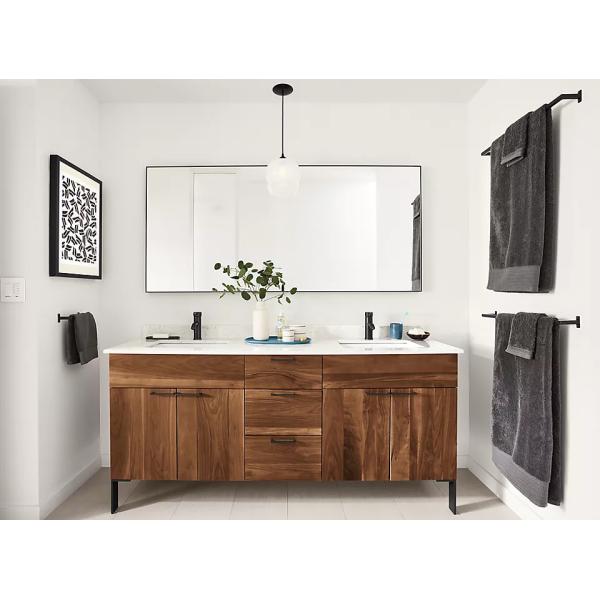 Customized Color Double Sink Design Slate Countertop Bathroom Cabinets and Vanities