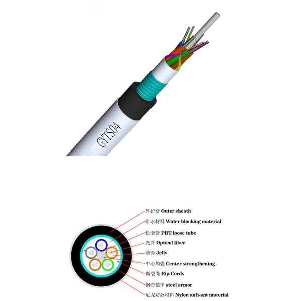 GYTS04-48B1 48core Armored Fiber Optic Cable Anti Rodent Anti Termite 4-144 Core