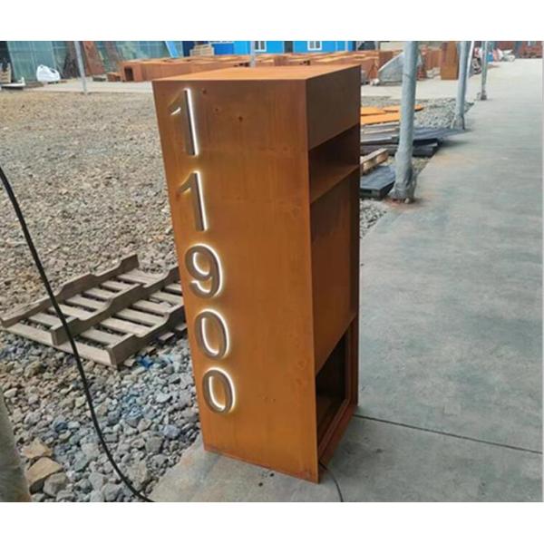 Home Decoration Corten Steel Post Box Outside Freestanding Metal Letterboxes