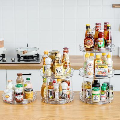 Save Space Transparent Spice Rack Organizer Countertop Spice Display Rack Plastic Lazy Susan