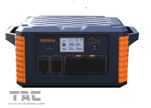 Bateria de lítio portátil exterior do sistema 2000W 3.7V do armazenamento de energia